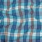1 Yard Blue Orange and White Plaid Cotton and Polyester Dobby Fabric